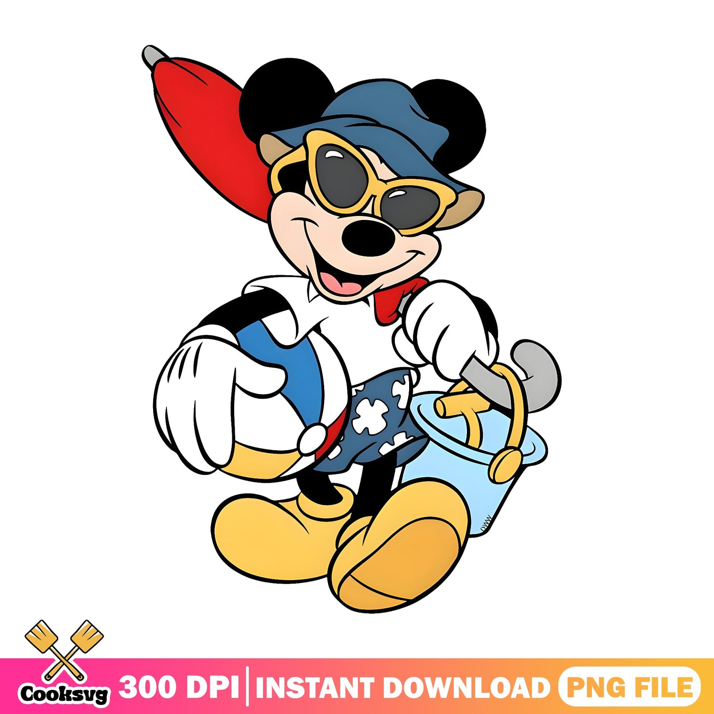 Mickey Mouse Summer Beach Vacation PNG, Disney Summer PNG, Mickey PNG