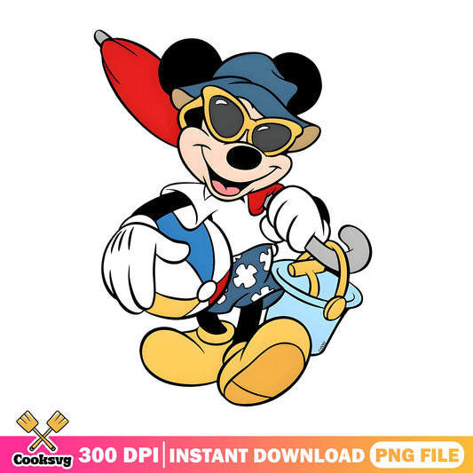 Mickey Mouse Summer Beach Vacation PNG, Disney Summer PNG, Mickey PNG
