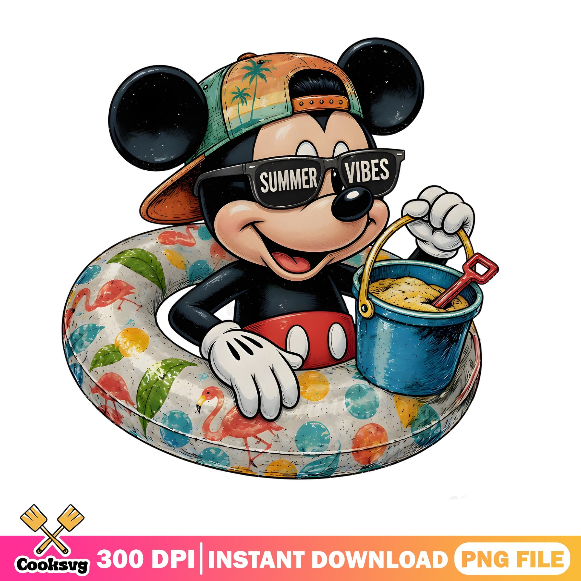 Mickey Mouse Summer Vibes PNG, Disney Summer Beach PNG, Mickey PNG