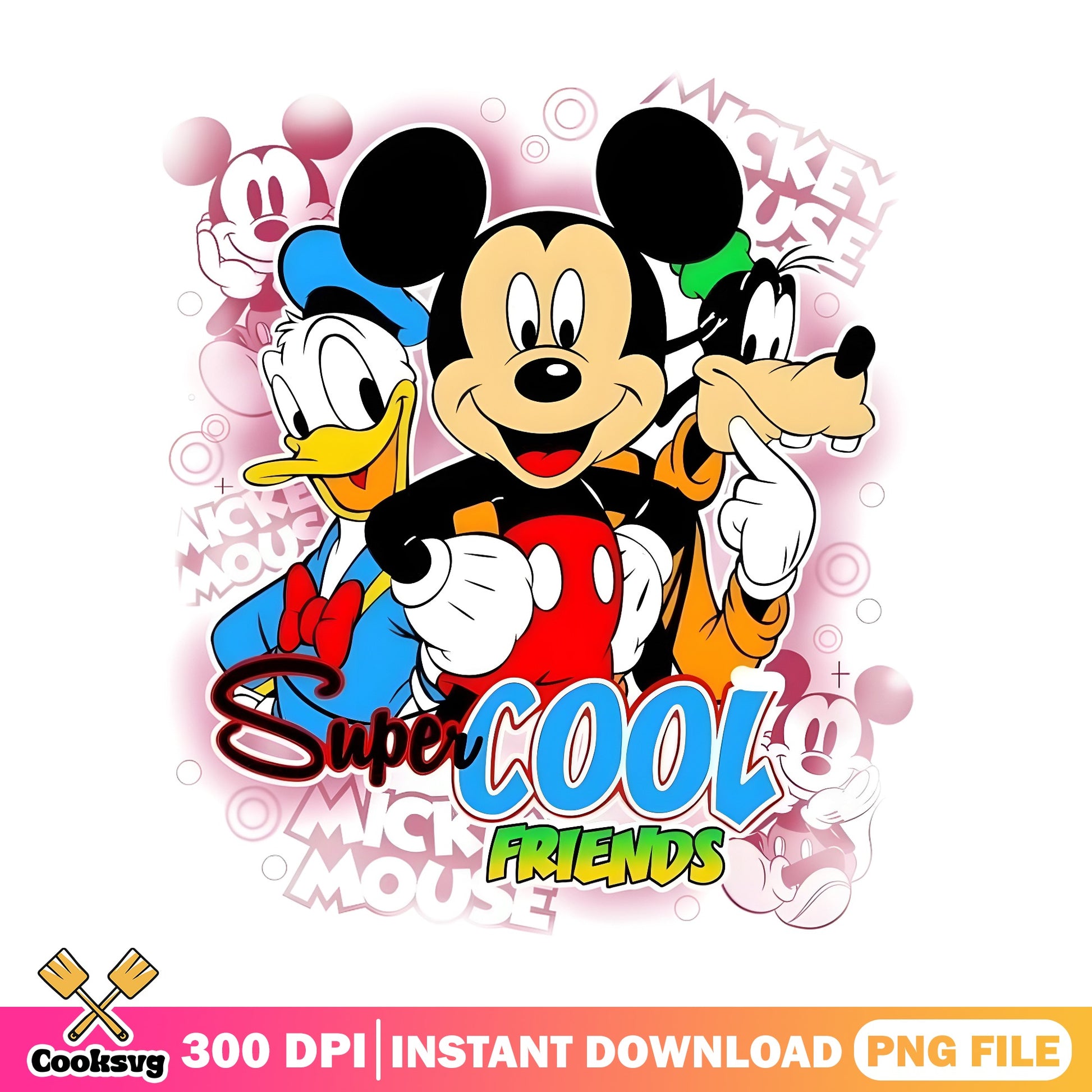 Mickey Mouse Super Cool Friends PNG, Disney Friends PNG, Donald Duck Goofy PNG