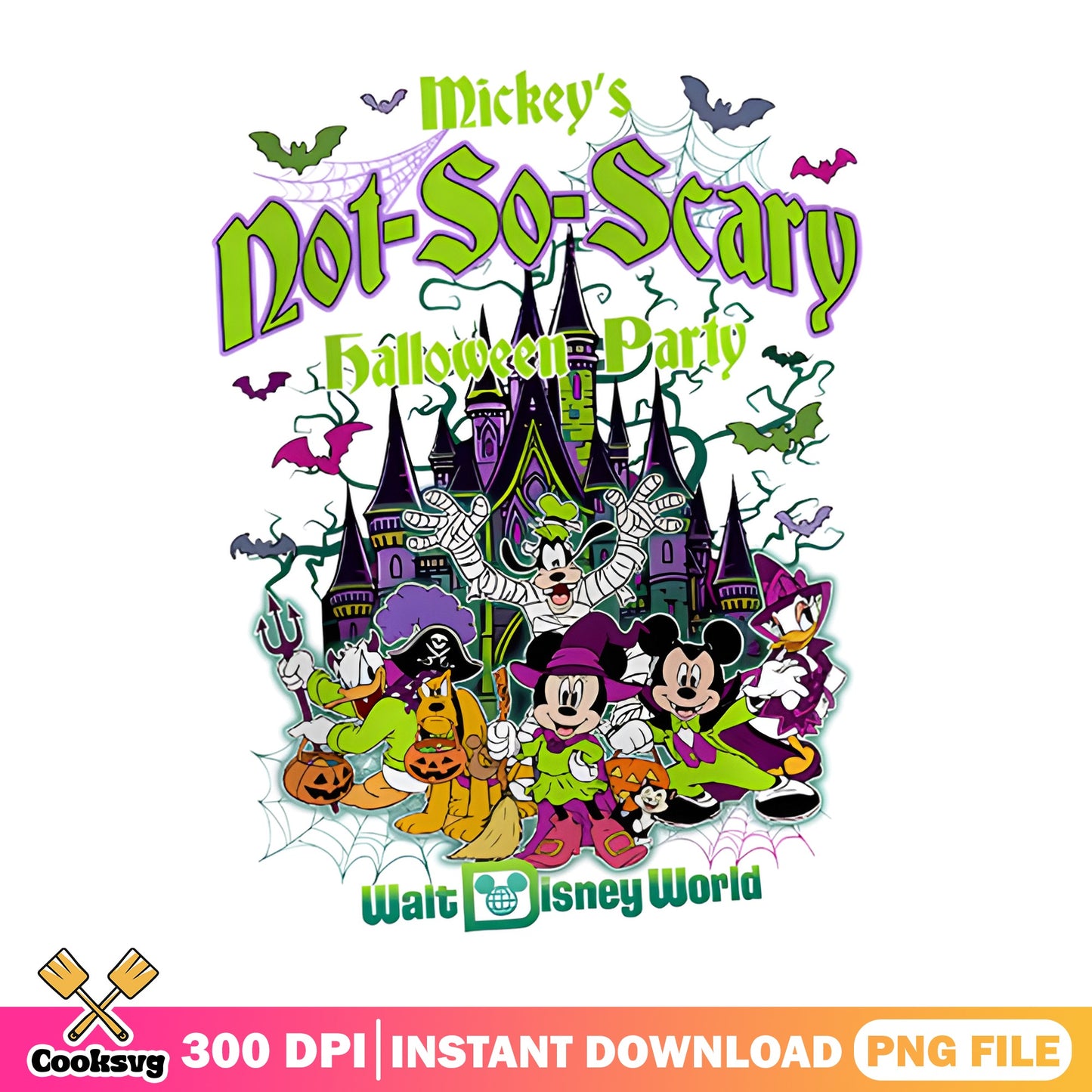 Mickey Not So Scary Halloween Party PNG, Disney PNG, Halloween PNG
