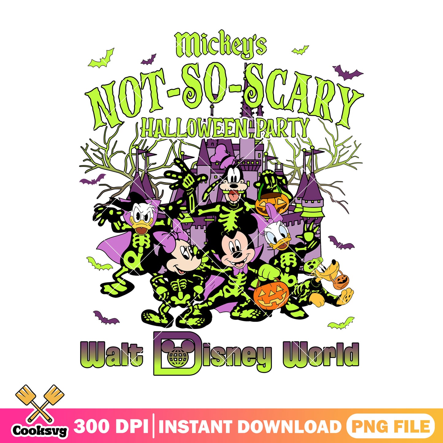 Mickey's not so scary png, party halloween png, disney cartoon png