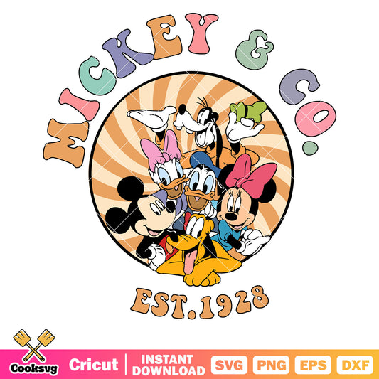 Mickey and co friends est 1928 svg, mickey friends svg, mickey and co​ svg