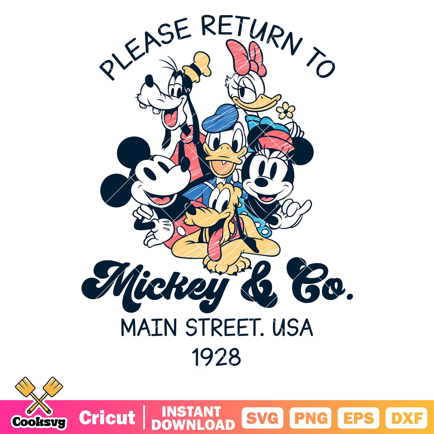 Mickey and co main street usa 1928 svg, main street​ svg, mickey and co svg