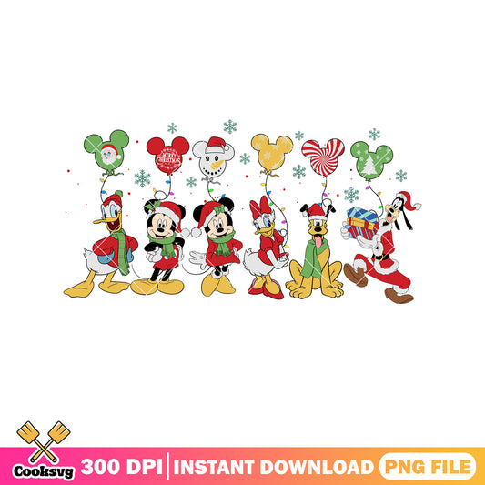 Mickey and friends christmas ballon png