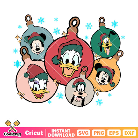 Mickey and friends christmas ball svg