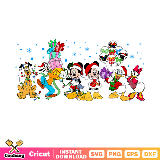 Mickey and friends christmas vibes svg