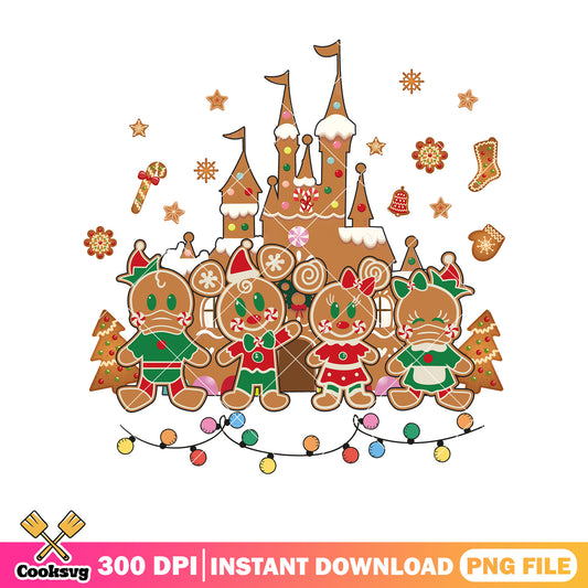 Mickey and friends gingerbread christmas png