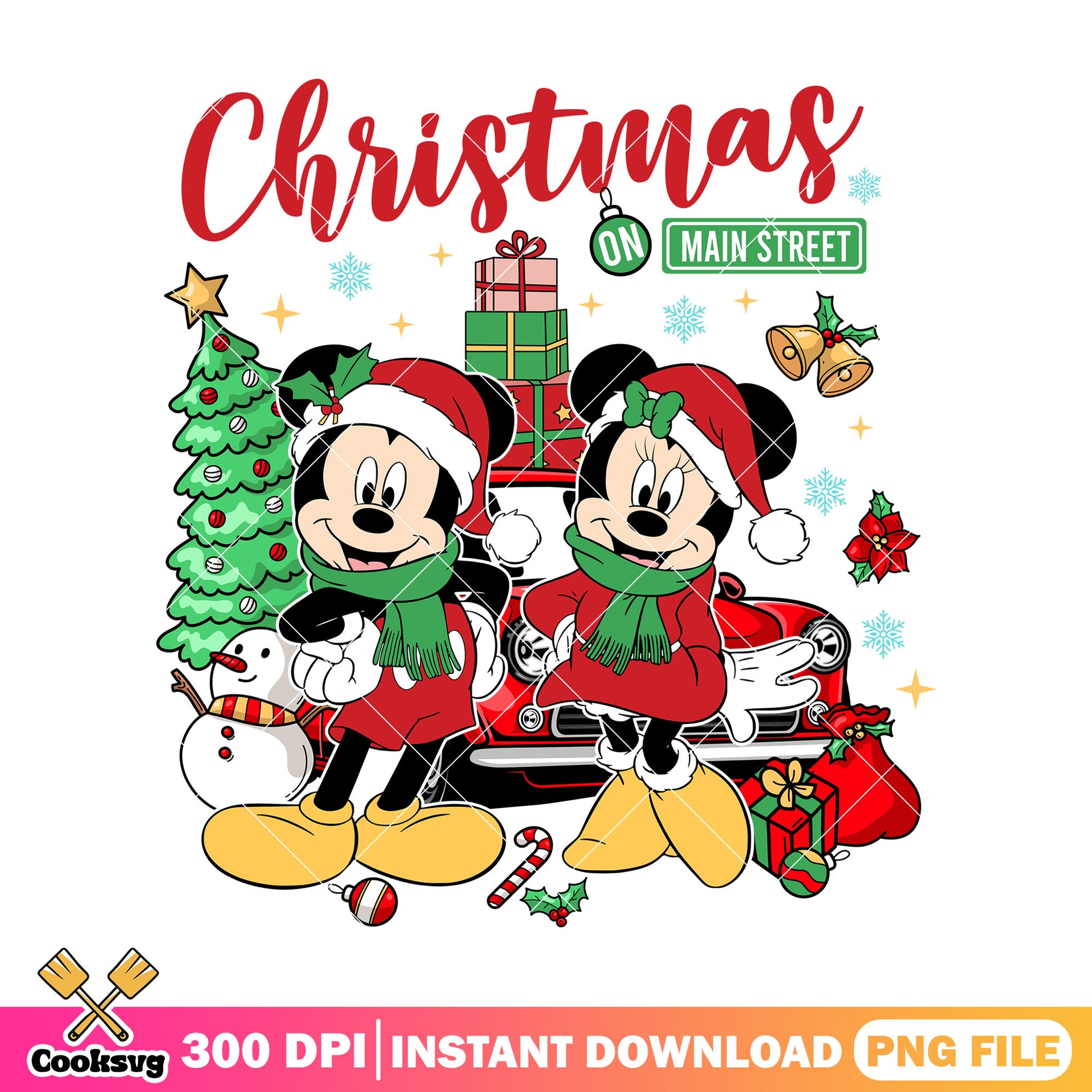 Mickey christmas on main street png