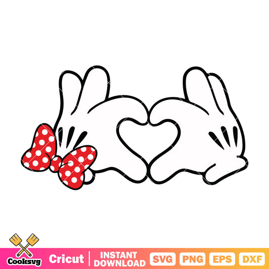 Mickey and minnie love hand svg, mickey hands​ svg, mickey minnie svg