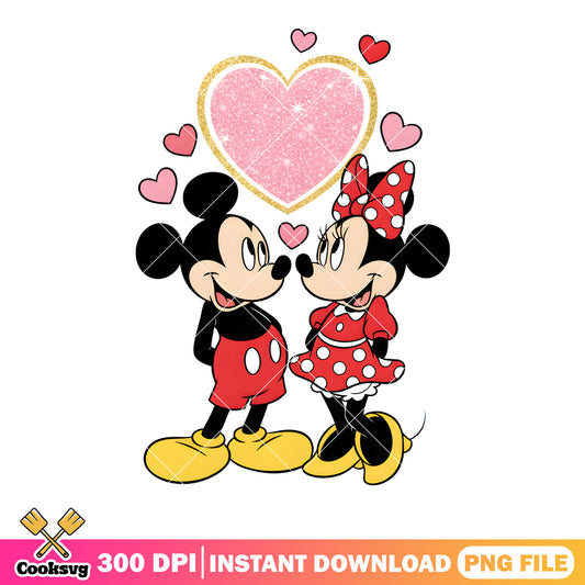 Mickey and minnie with love png, valentine vibes png, mickey minnie png