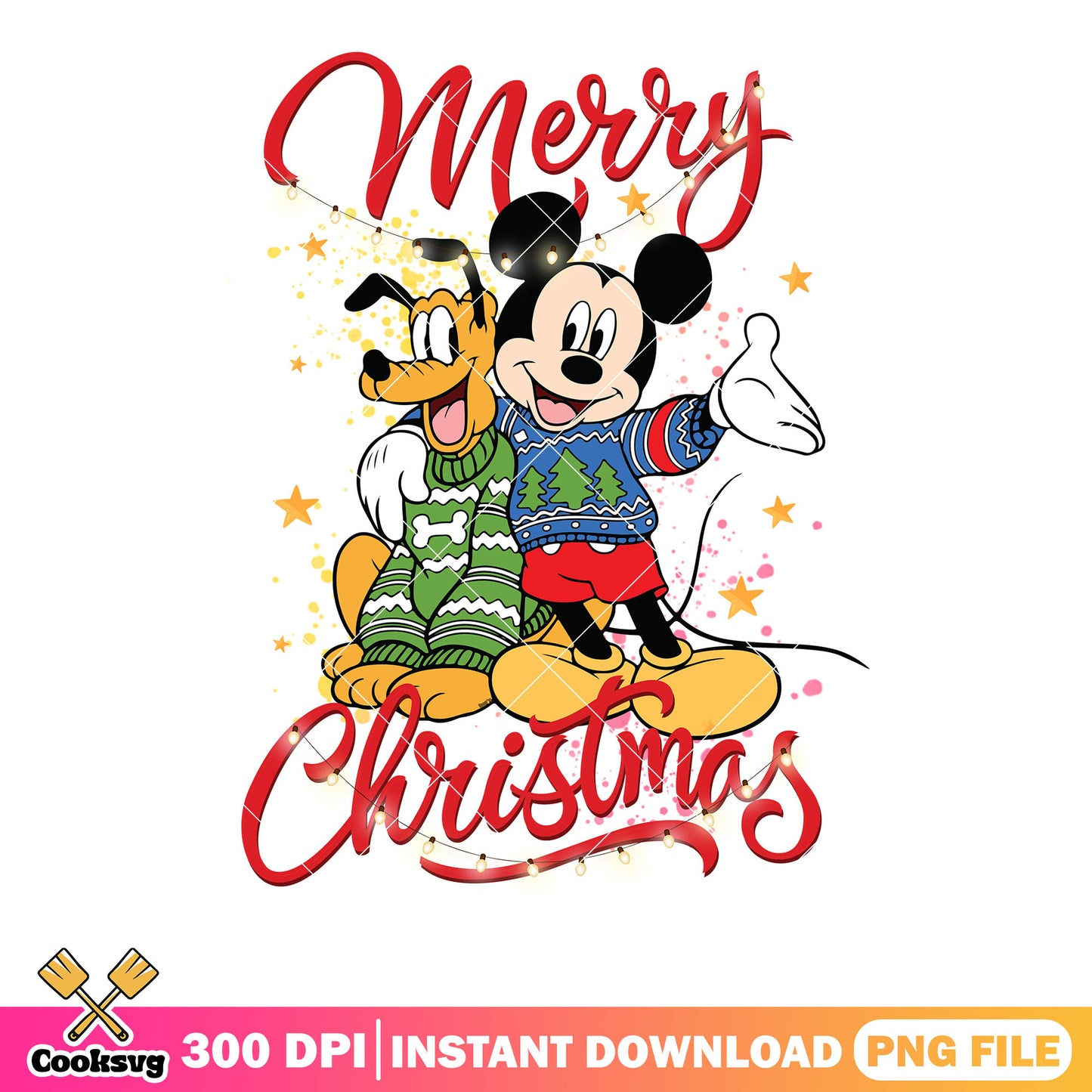 Mickey and pluto christmas png, mickey mouse png, christmas sweater png