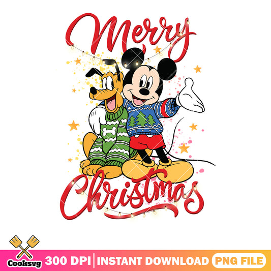 Mickey and pluto christmas png, mickey mouse png, christmas sweater png