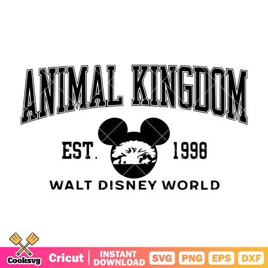 Mickey animal kingdom est 1998 svg, walt disney world​ svg