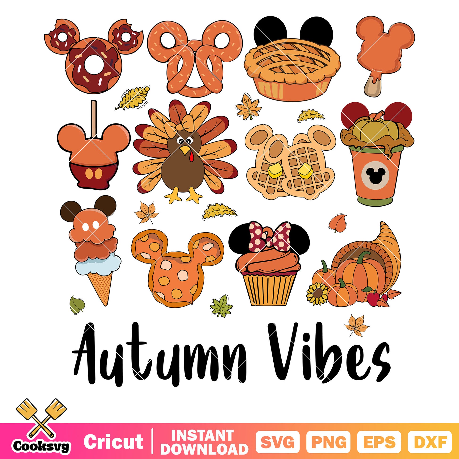 Mickey autumn vibes svg, mickey mouse autumn​ svg, cute disney autum svg