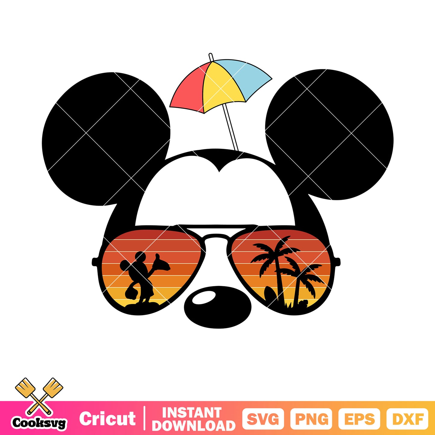 Mickey beach family vacation head svg, disney family vacation​ svg