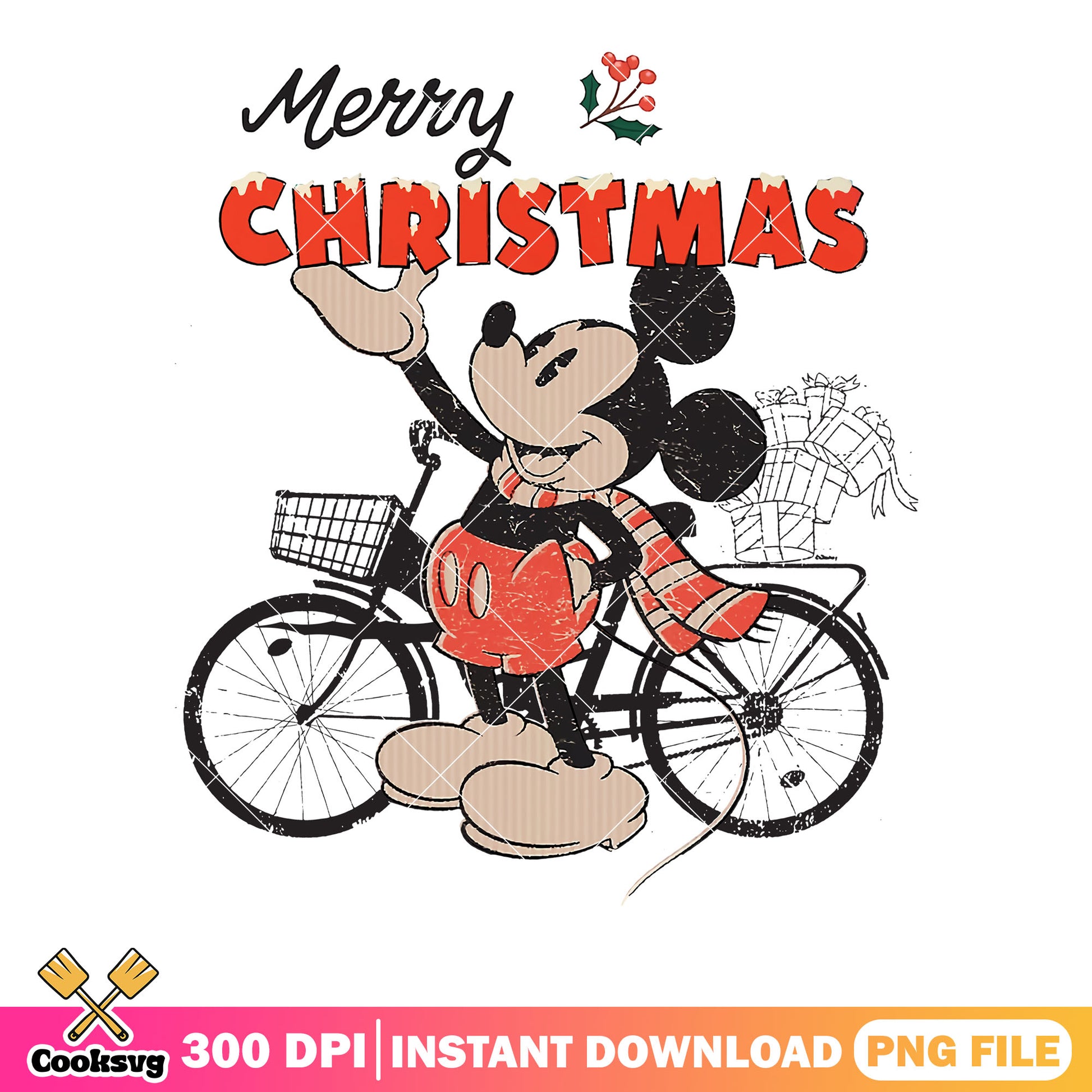Mickey bicycle xmas png, mickey and friends png, happy christmas png