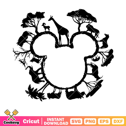 Mickey black head animal kingdom svg, disney animal kingdom svg