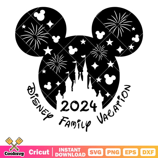Mickey black head disney family vacation svg, disney family vacation svg