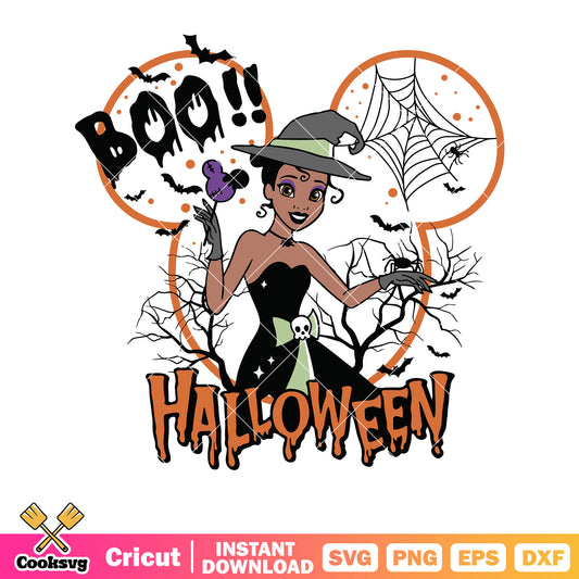 Mickey boo halloween snow white svg