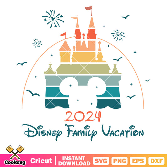 Mickey castle 2024 disney family vacation svg, disney family vacation svg