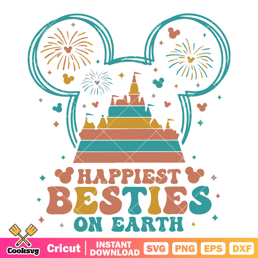 Mickey castle happiest bestie on earth svg, mickey castle svg