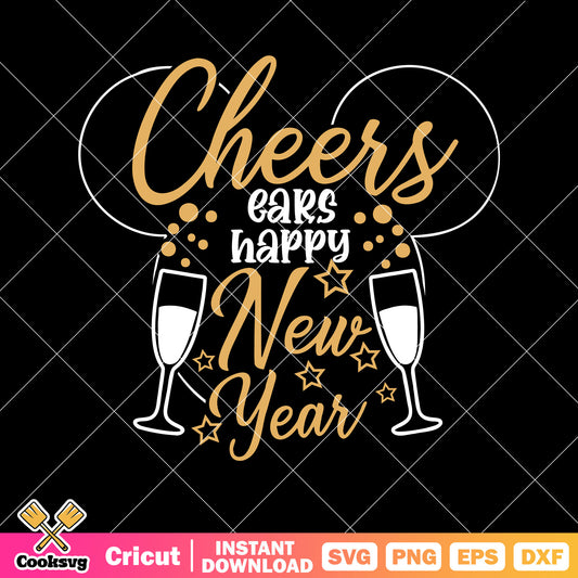 Mickey cheers ears happy new year svg, happy new year​ svg