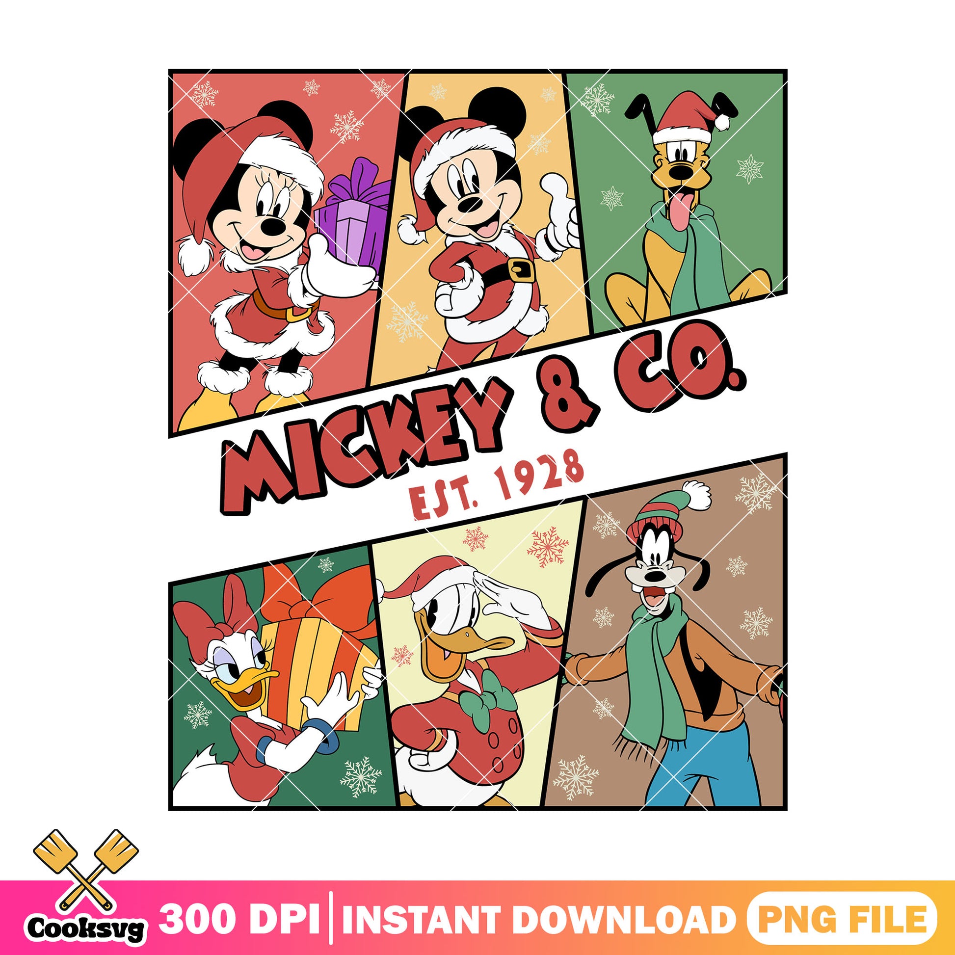 Mickey christmas and co est 1928 png