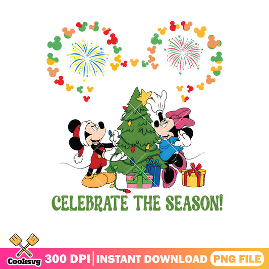 Mickey christmas celebrate the season png, christmas season​ png