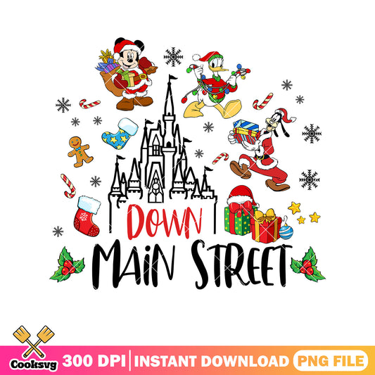 Mickey christmas down main street png
