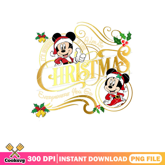 Mickey christmas everywhere you go png, mickey mouse christmas​ png