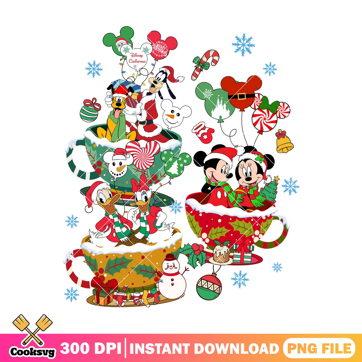 Mickey friends christmas cup png