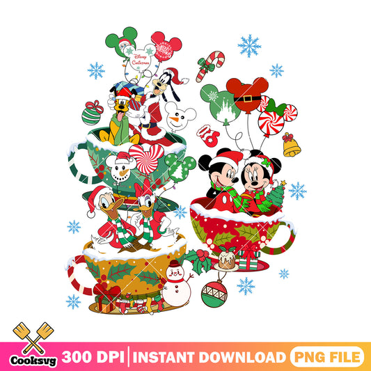 Mickey friends christmas cup png