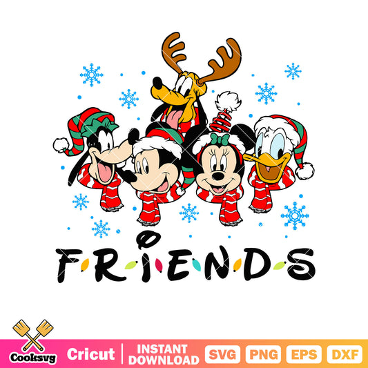 Mickey christmas friends text svg