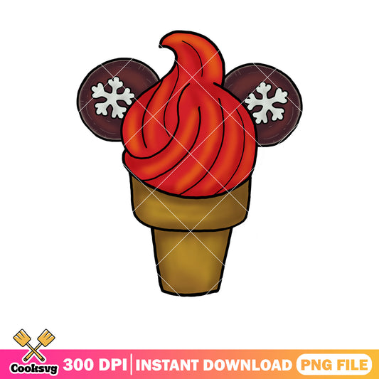 Mickey christmas ice cream cone png, christmas ice cream​ png