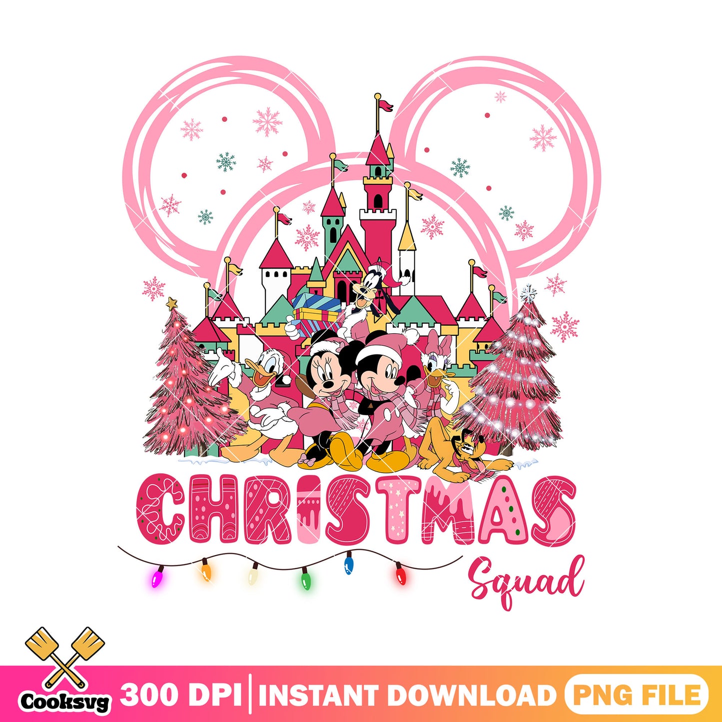 Mickey christmas squad pink png