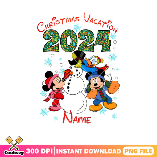 Mickey christmas vacation 2024 name png, christmas vacation shirts​ png