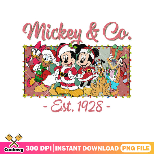 Mickey christmas vibes co est 1928 png, mickey and co​ png, christmas co​ png