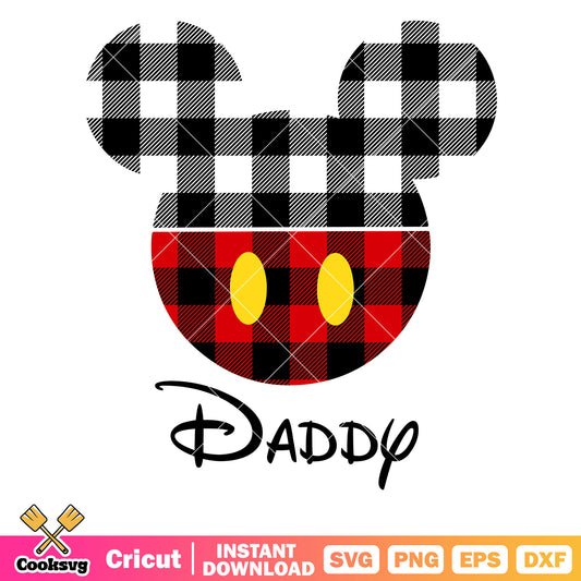 Mickey costume head disney daddy svg, mickey mouse head svg, disney father day svg