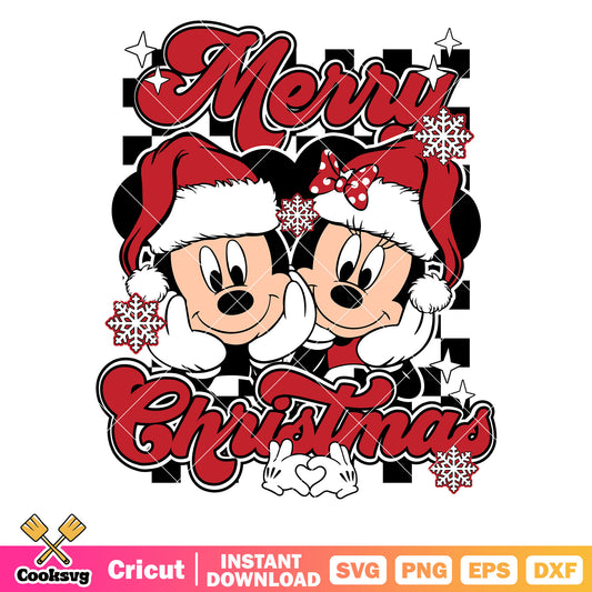 Mickey couple merry christmas svg