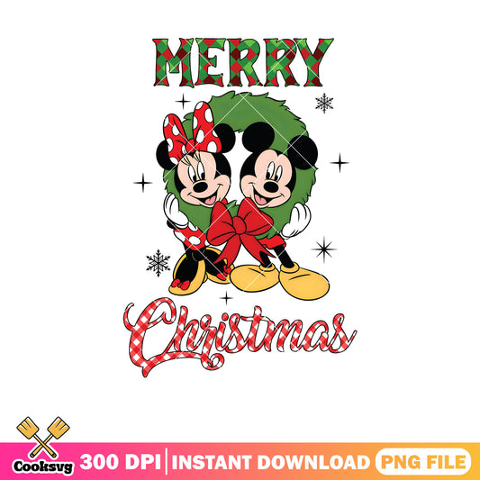 Mickey couple merry christmas tree circle png, christmas tree png