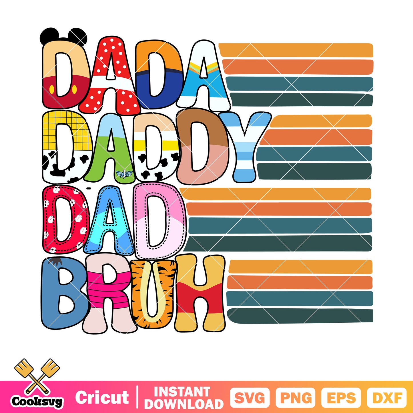 Mickey dada daddy dad svg, disney father day svg, mickey dad svg