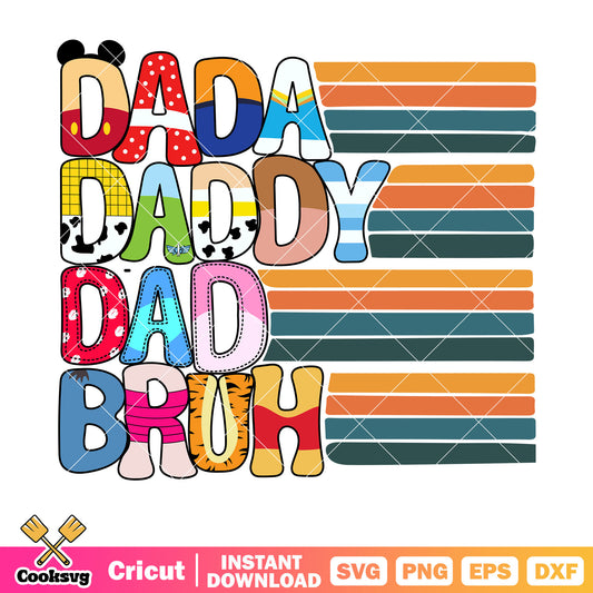 Mickey dada daddy dad svg, disney father day svg, mickey dad svg