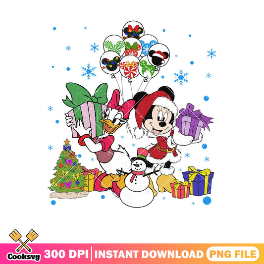 Mickey daisy christmas gift png, mickey christmas png, daisy mickey​ png