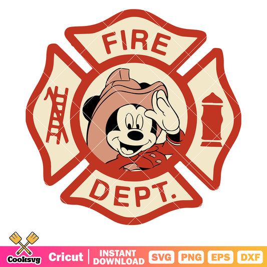 Mickey disney fire dept svg, fire dept​ svg, disney mickey mouse svg