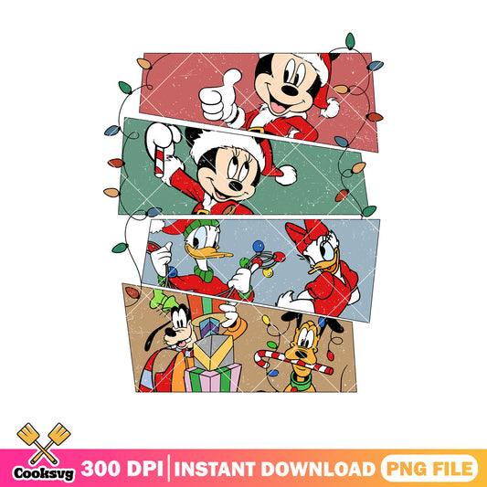 Mickey disney friends christmas lights png design