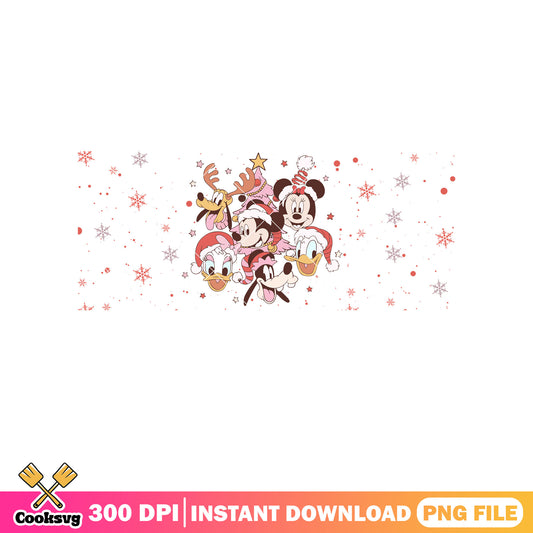 Mickey disney friends pink christmas png, pink christmas png, mickey christmas png