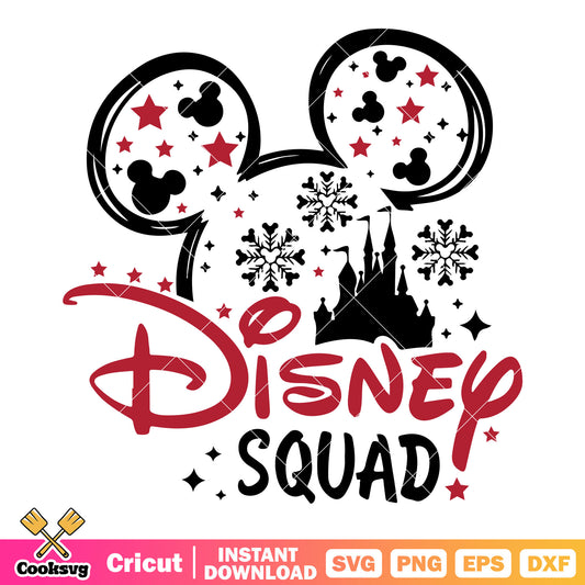 Mickey disney head squad christmas svg
