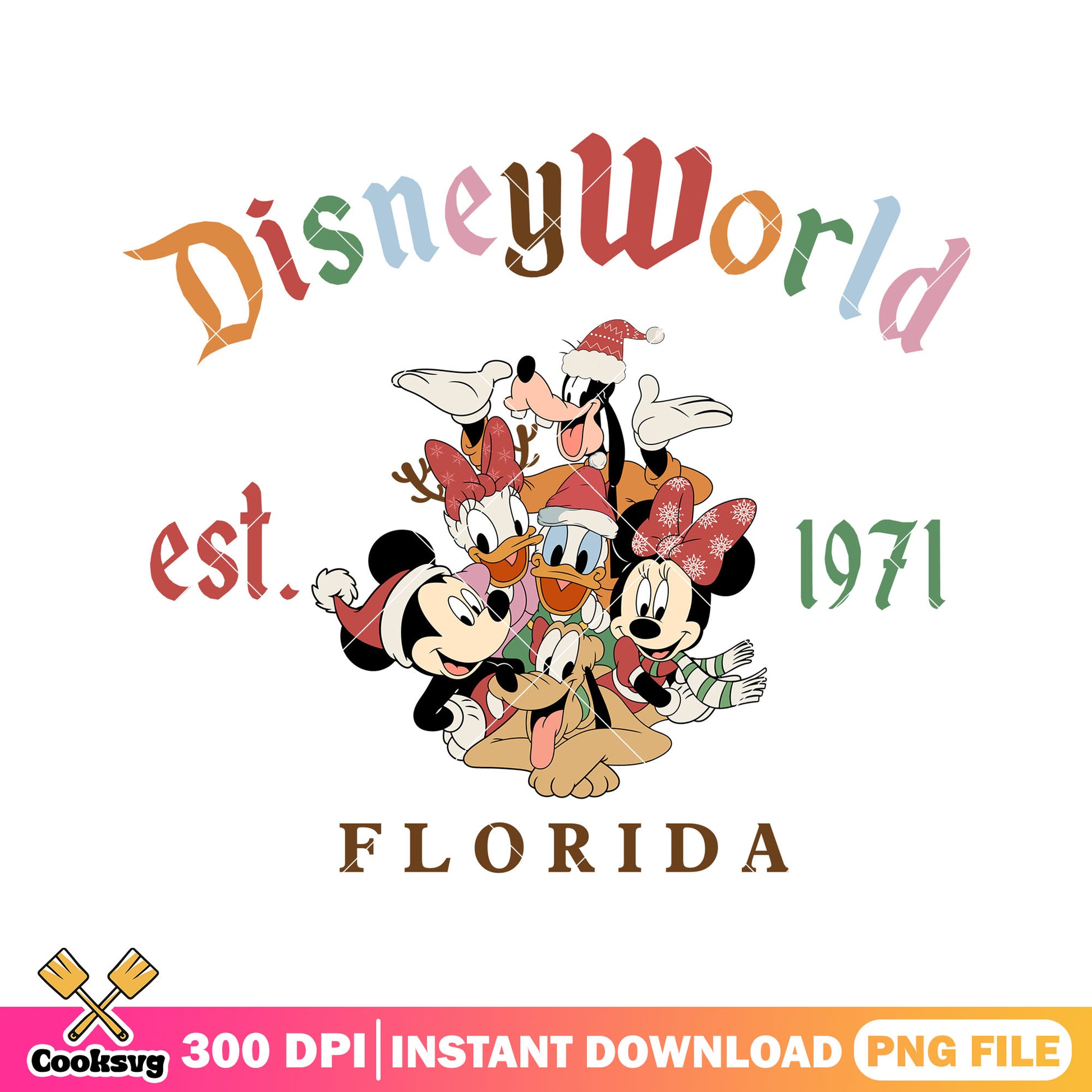 Mickey christmas disneyworld est 1971 png