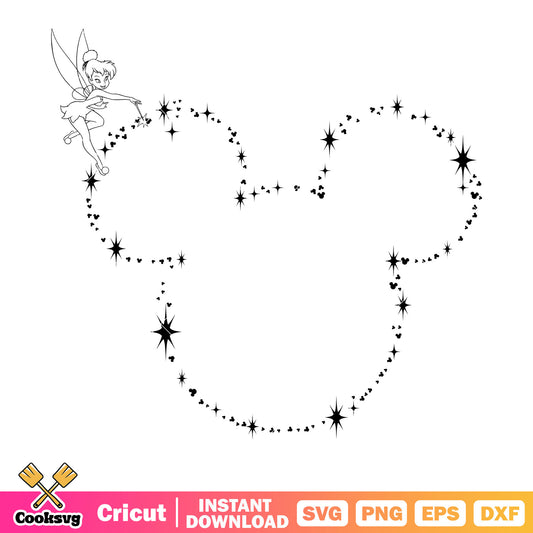 Mickey disney mouse head light svg, mickey mouse head svg, disney mickey svg